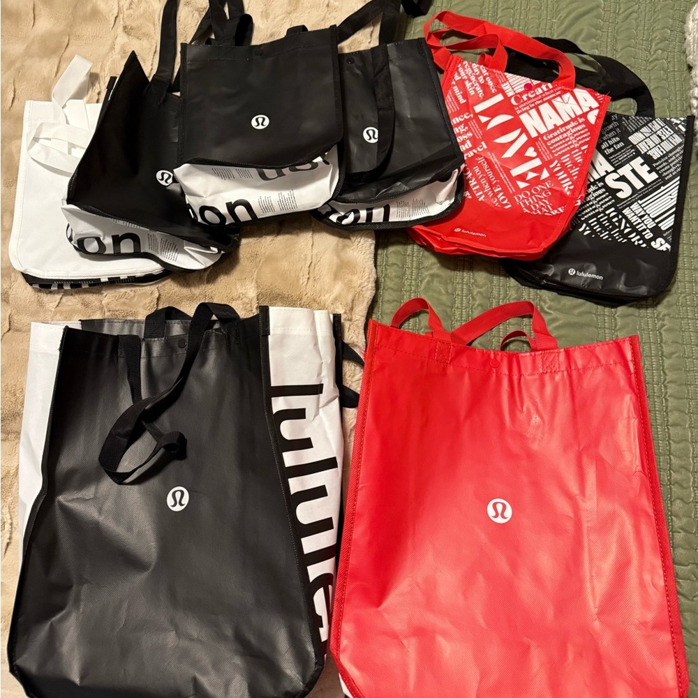 Lululemon Black and Red Tote Bags